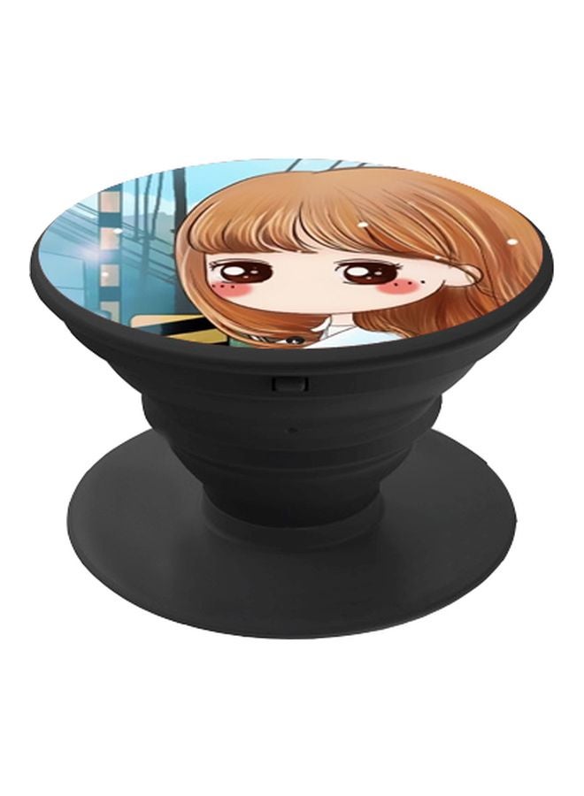 BP Cartoon Printed Pop Socket Phone Holder Brown/Blue/Beige - Image 1