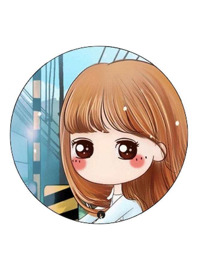 BP Cartoon Printed Pop Socket Phone Holder Brown/Blue/Beige - Image 2