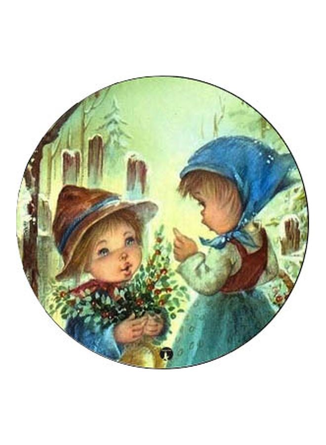 BP Boy Giving Flowers To A Girl Printed Pop Socket Phone Holder Blue/Brown/Black - Image 2