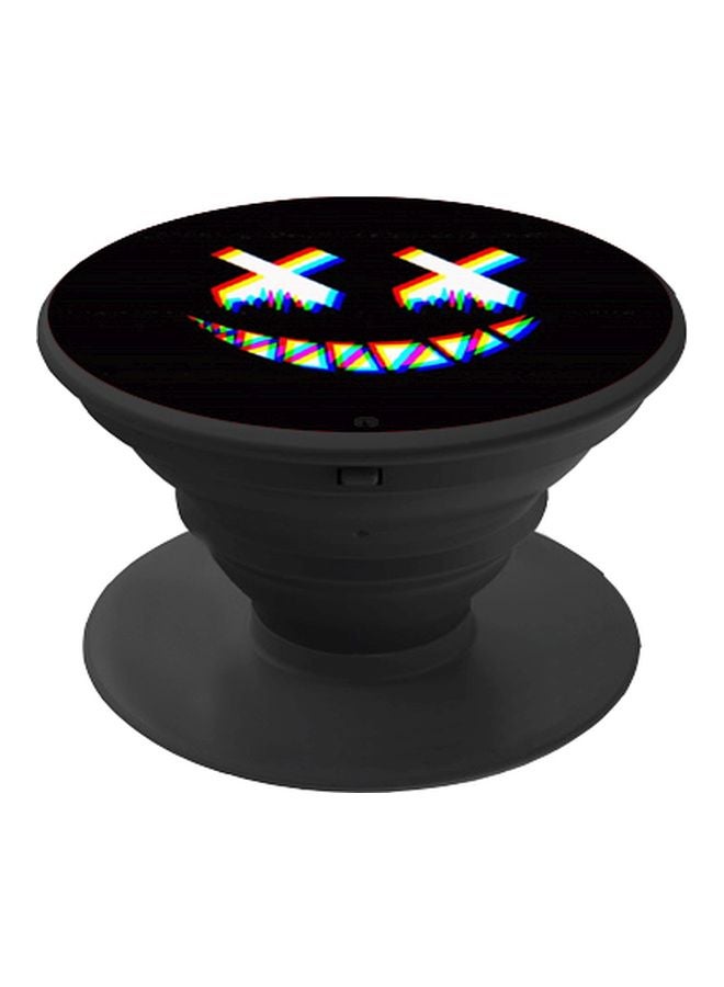 بي بي حامل هاتف بوب سوكيت بطبعة لابتسامة شريرة أسود/ أبيض - Image 1