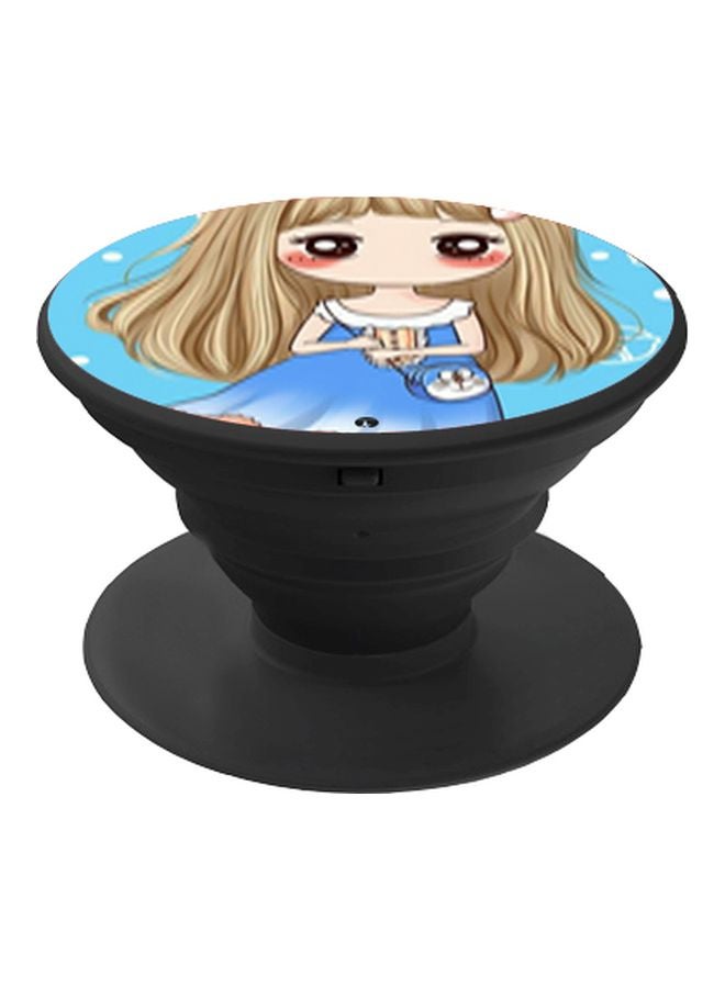 BP Cartoon Printed Pop Socket Phone Holder Beige/Blue/Brown - Image 1