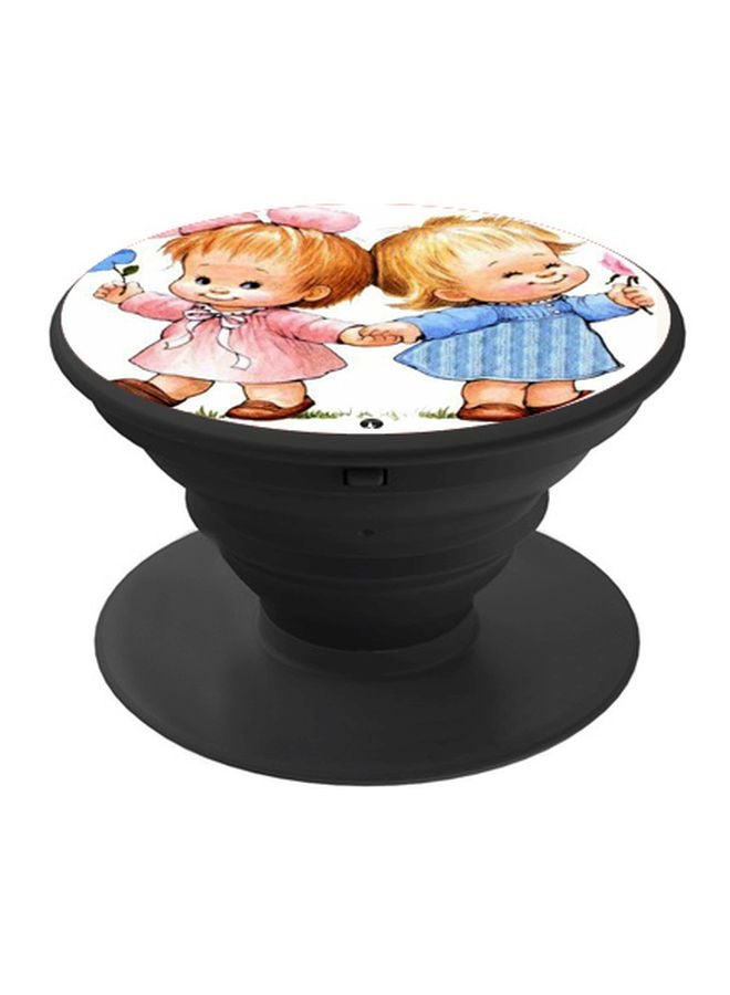 BP Babies Printed Pop Socket Phone Holder White/Pink/Black - Image 1