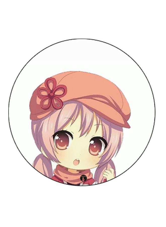 BP Anime Girl Printed Pop Socket Phone Holder White/Pink/Red - Image 2