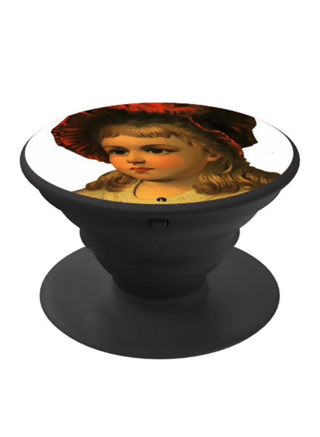 BP Girl Printed Pop Socket Phone Holder Beige/Red/Black - Image 1