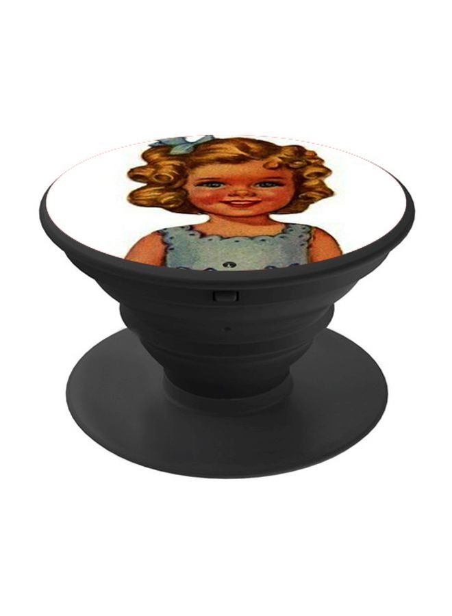 BP Girl Printed Pop Socket Phone Holder White/Blue/Brown - Image 1