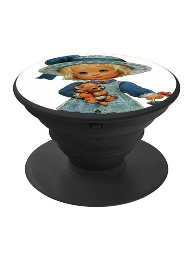 BP Girl Printed Pop Socket Phone Holder White/Blue/Black - Image 1