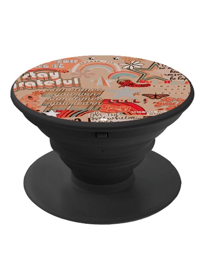 BP Cartoon Printed Pop Socket Phone Holder Red/Brown/Black - Image 1