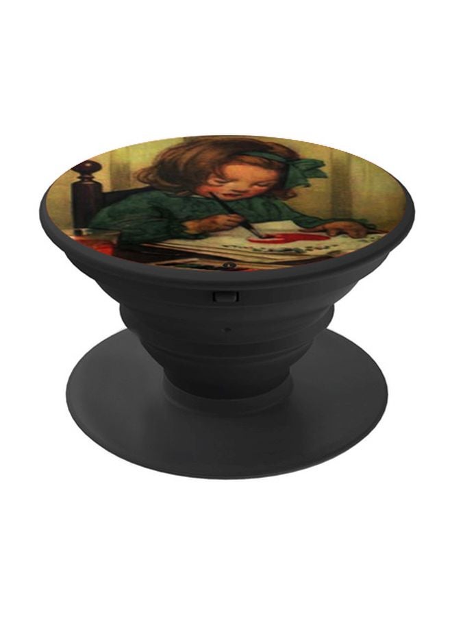 BP Little Girl Printed Pop Socket Phone Holder Green/Beige/Brown - Image 1