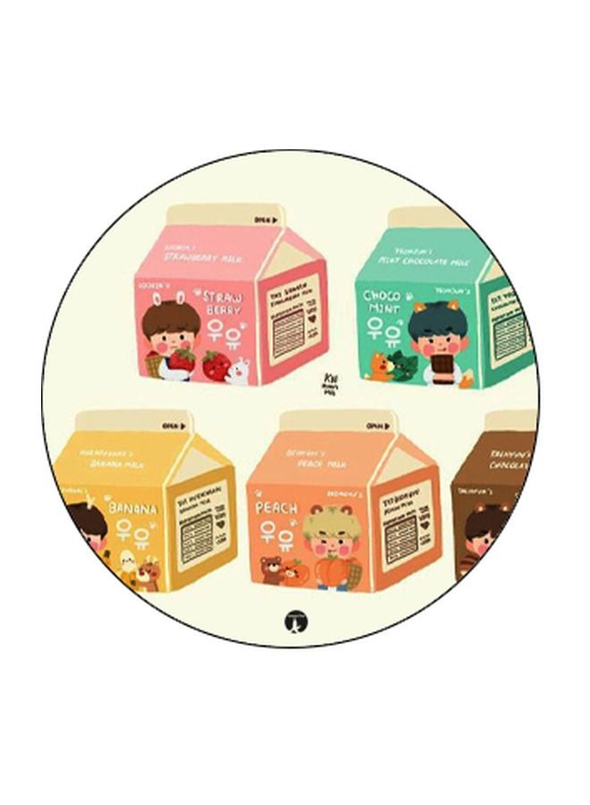 بي بي حامل هاتف على شكل مقبض أصابع منبثق بطبعة رسومات كرتونية وردي/ أصفر/ أسود - Image 2