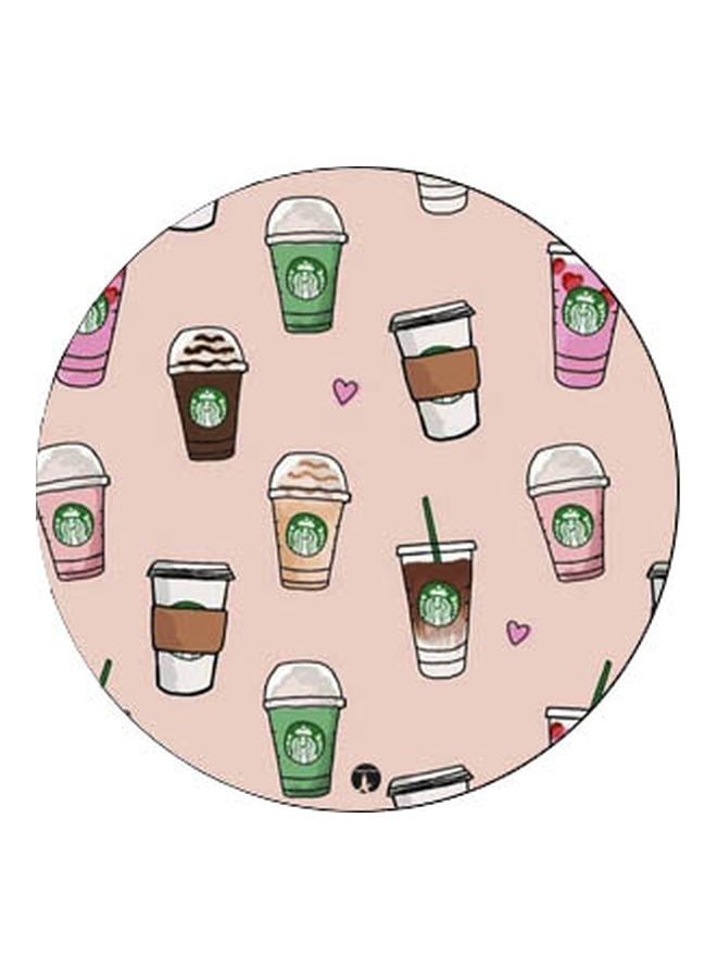BP - Starbucks Coffee Printed Pop Socket Phone Holder Beige/Pink/Black - Image 1