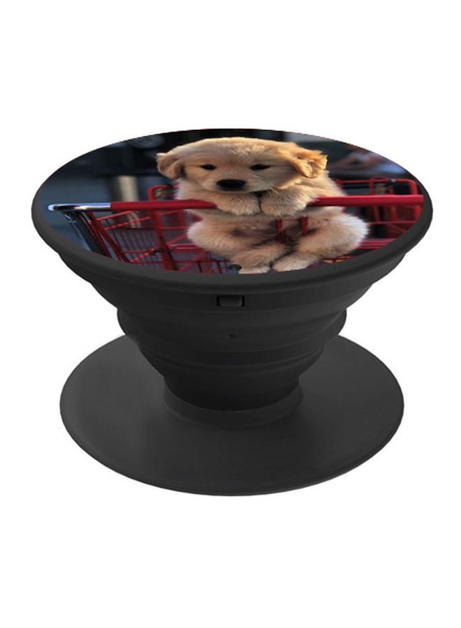 BP Puppy Printed Pop Socket Phone Holder Brown/Red/Black - Image 1