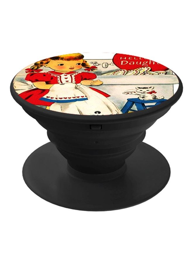 BP Little Girl Printed Pop Socket Phone Holder White/Red/Black - Image 1