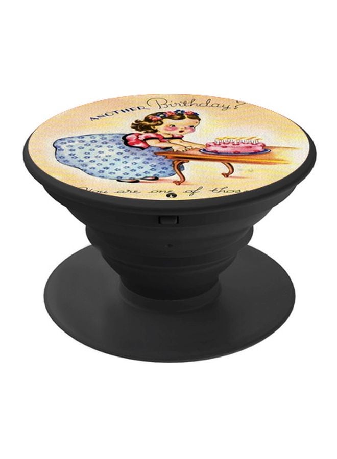 BP Another Birthday Printed Pop Socket Phone Holder Beige/Blue/Black - Image 1