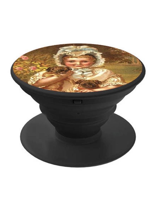 BP Girl Printed Pop Socket Phone Holder Beige/Green/Black - Image 1