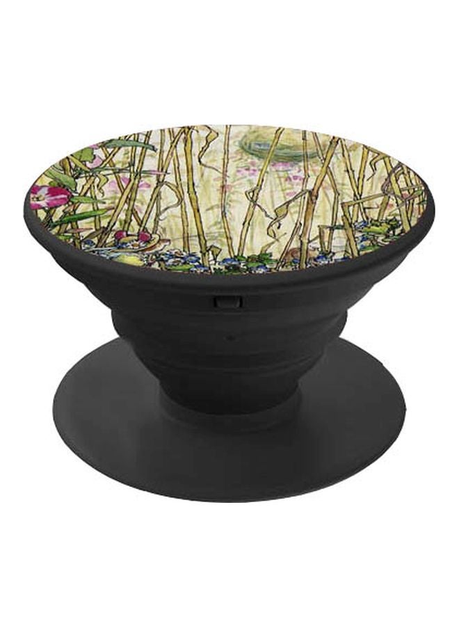 BP Floral Printed Pop Socket Phone Holder Green/Pink/Black - Image 1