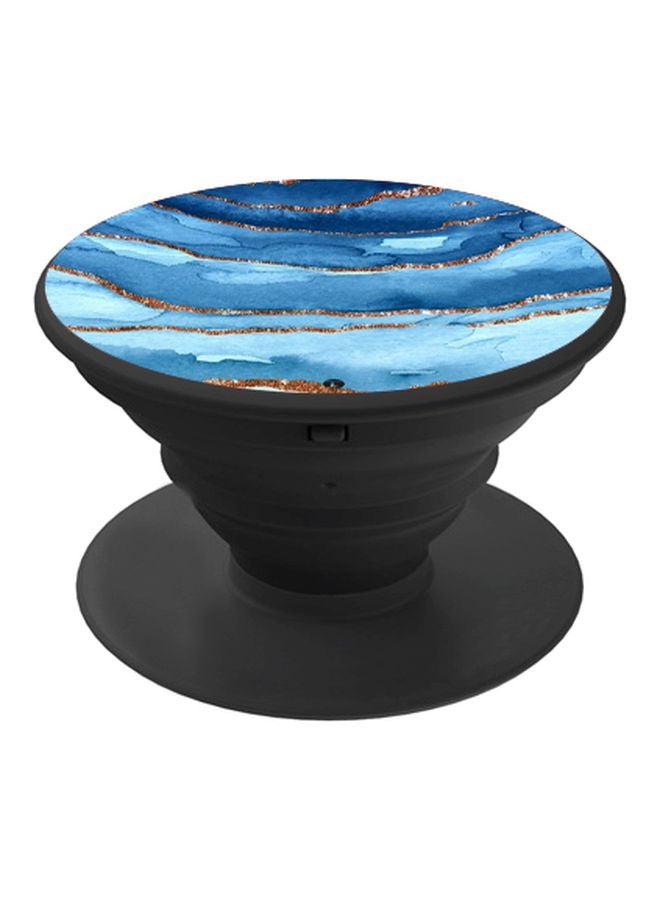 BP Abstract Printed Pop Socket Phone Holder Blue/Gold/Black - Image 1
