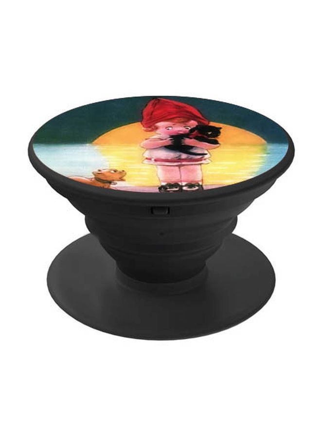 BP Girl Printed Pop Socket Phone Holder Blue/Yellow/Black - Image 1