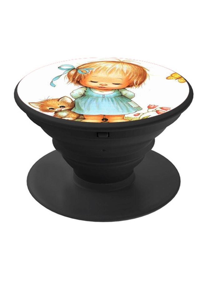 بي بي حامل هاتف بوب سوكيت بطبعة فتاة أبيض/أزرق/أسود/أصفر - Image 1