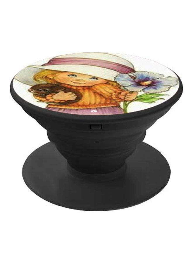 BP Girl Printed Pop Socket Phone Holder White/Orange/Black - Image 1