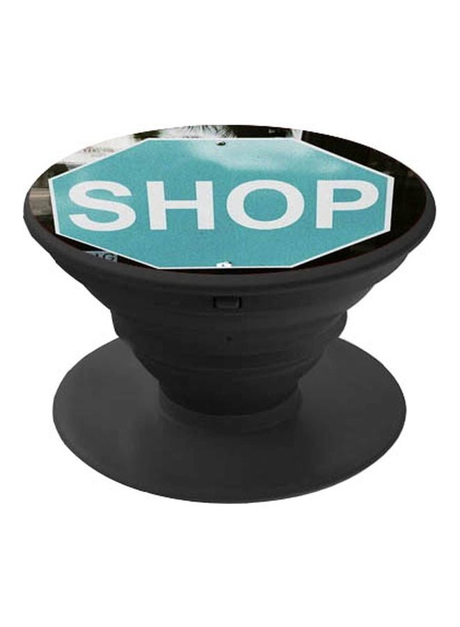 بي بي حامل هاتف بوب سوكيت مزين بطبعة 'Shop' أزرق/ أبيض/أحمر - Image 1