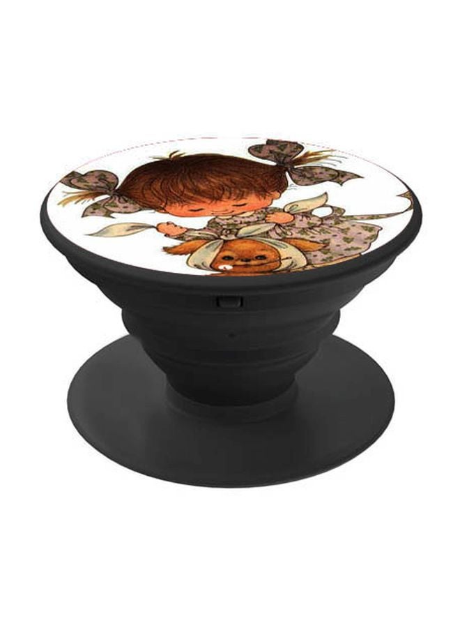 BP Girl Printed Pop Socket Phone Holder Brown/White/Black - Image 1