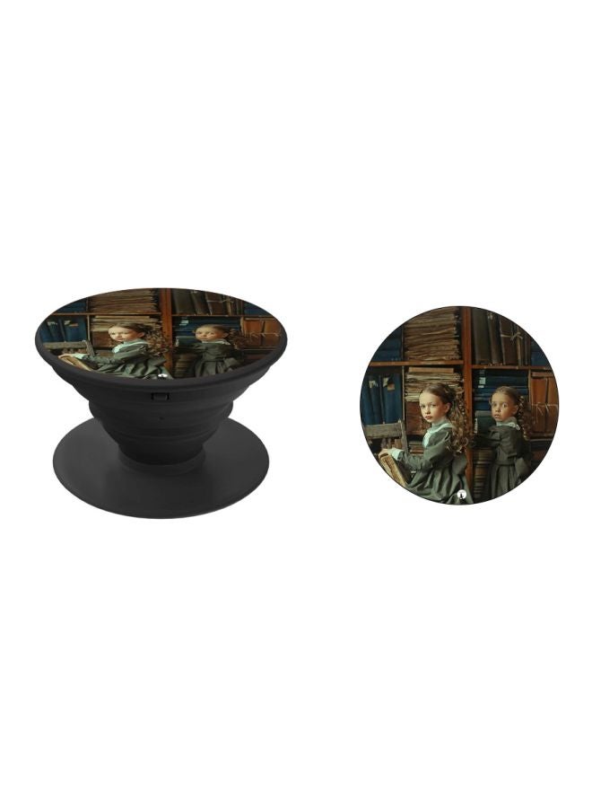 BP Girl Printed Pop Socket Phone Holder Grey/Beige/Black - Image 2
