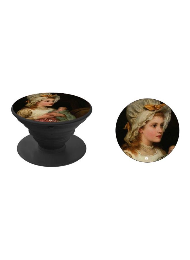 BP Girl with Child Printed Pop Socket Phone Holder Beige/White/Black - Image 2