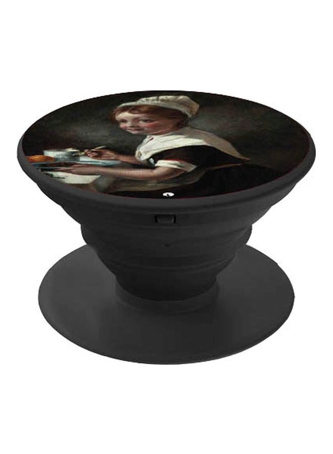 BP Woman Printed Pop Socket Phone Holder Black/White - Image 1