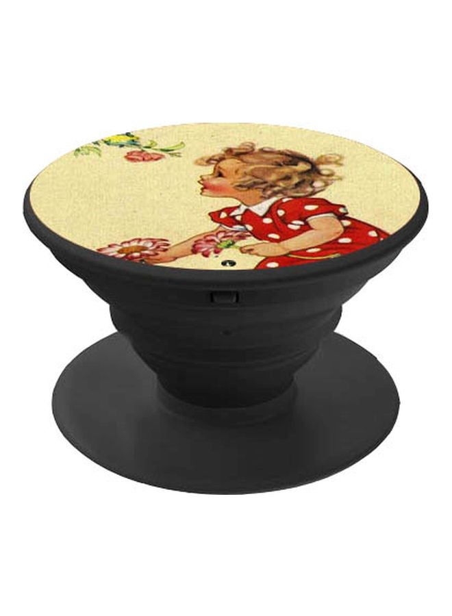BP Girl Printed Pop Socket Phone Holder Beige/Red/Black - Image 1