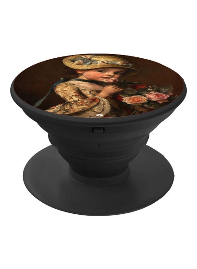 BP Cartoon Printed Pop Socket Phone Holder Brown/Beige/Black - Image 1