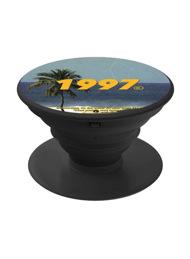 BP Cartoon Printed Pop Socket Phone Holder Black/Blue/Yellow - Image 1