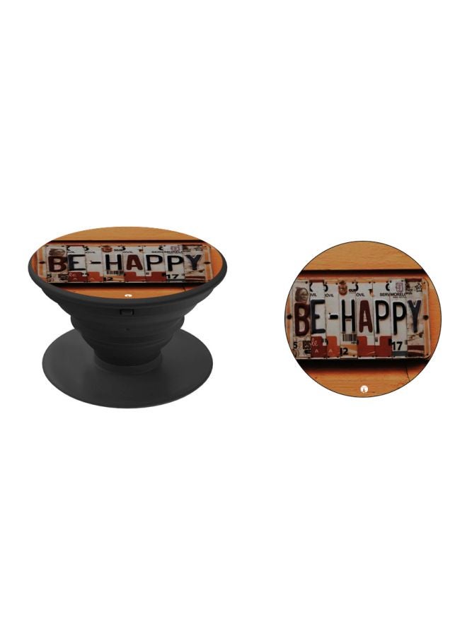 BP Be Happy Printed Pop Socket Phone Holder Brown/White/Black - Image 2