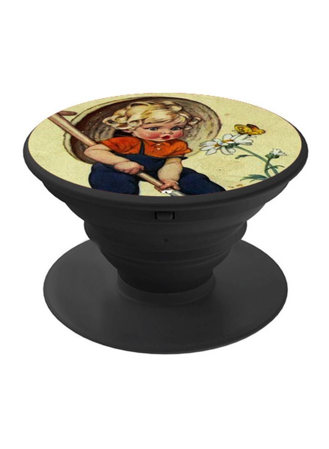 BP Anime Printed Pop Socket Phone Holder Orange/Blue - Image 1