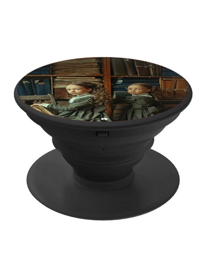 BP Girl Printed Pop Socket Phone Holder Grey/Beige/Black - Image 1