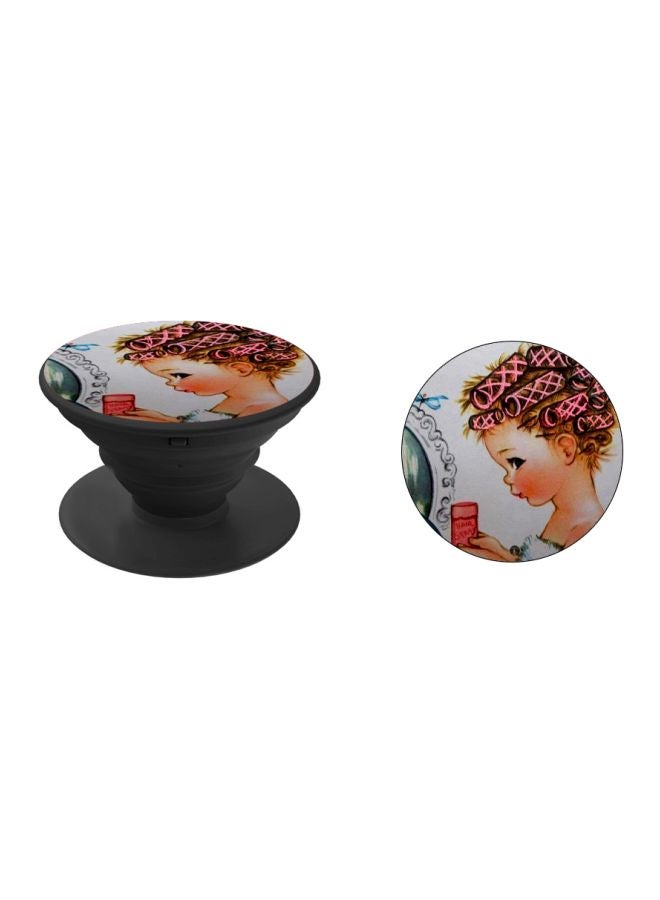 BP Girl Printed Pop Socket Phone Holder White/Pink/Black - Image 2