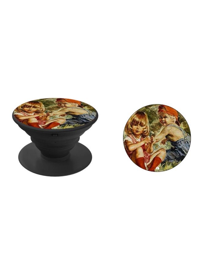 BP Girl Printed Pop Socket Phone Holder Beige/Blue/Black - Image 2