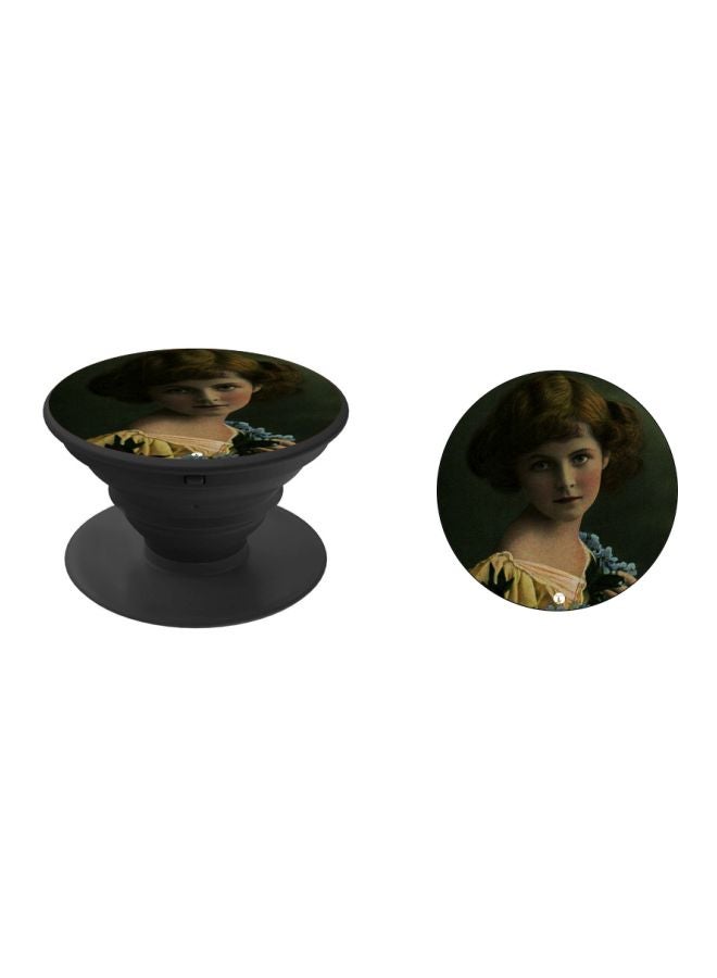 BP Girl Printed Pop Socket Phone Holder Beige/Green/Black - Image 2