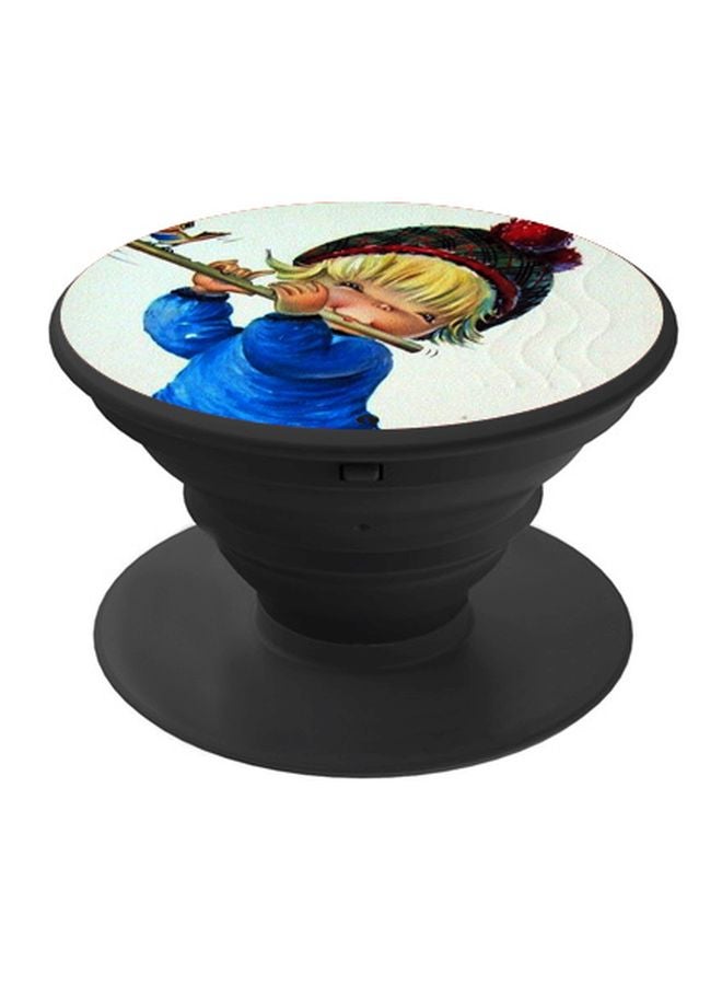BP Cartoon Printed Pop Socket Phone Holder White/Blue/Black - Image 1