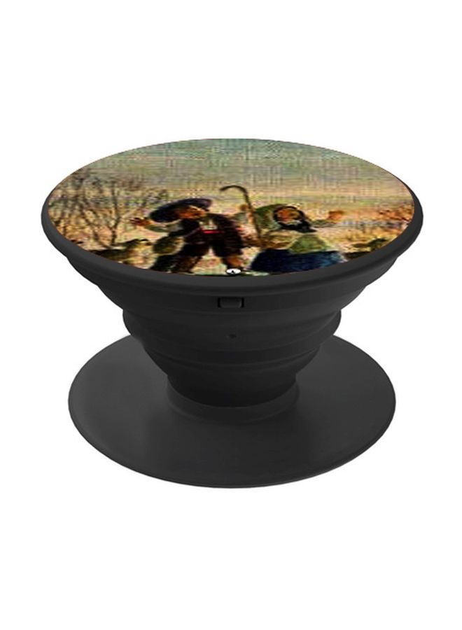 BP Cartoon Printed Pop Socket Phone Holder Beige/Green/Black - Image 1