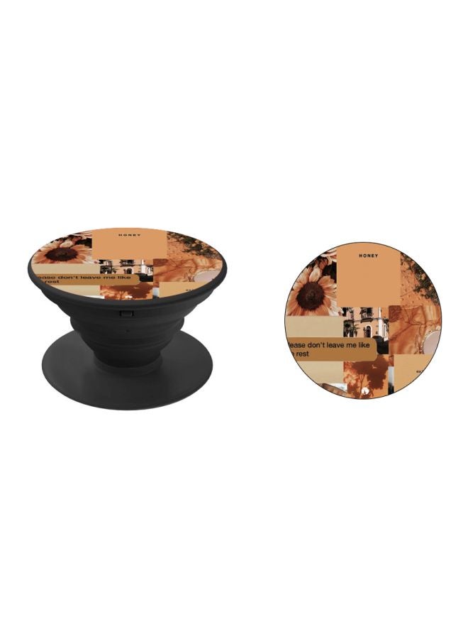 BP Floral Printed Pop Socket Phone Holder Yellow/Beige/Black - Image 2