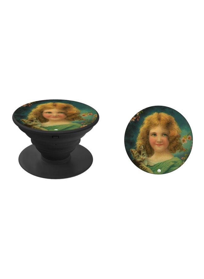 BP Portrait Printed Pop Socket Phone Holder Beige/Green/Black - Image 2