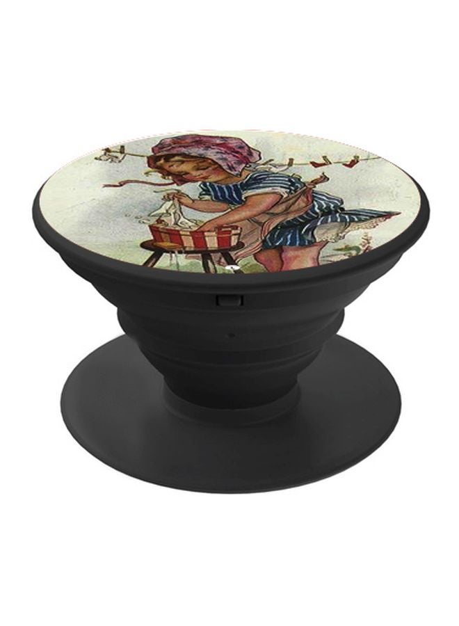 BP Cartoon Printed Pop Socket Phone Holder White/Black/Blue - Image 1