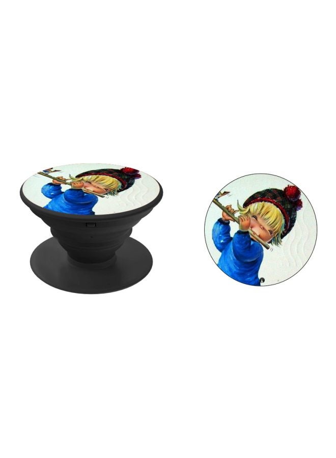 BP Cartoon Printed Pop Socket Phone Holder White/Blue/Black - Image 2