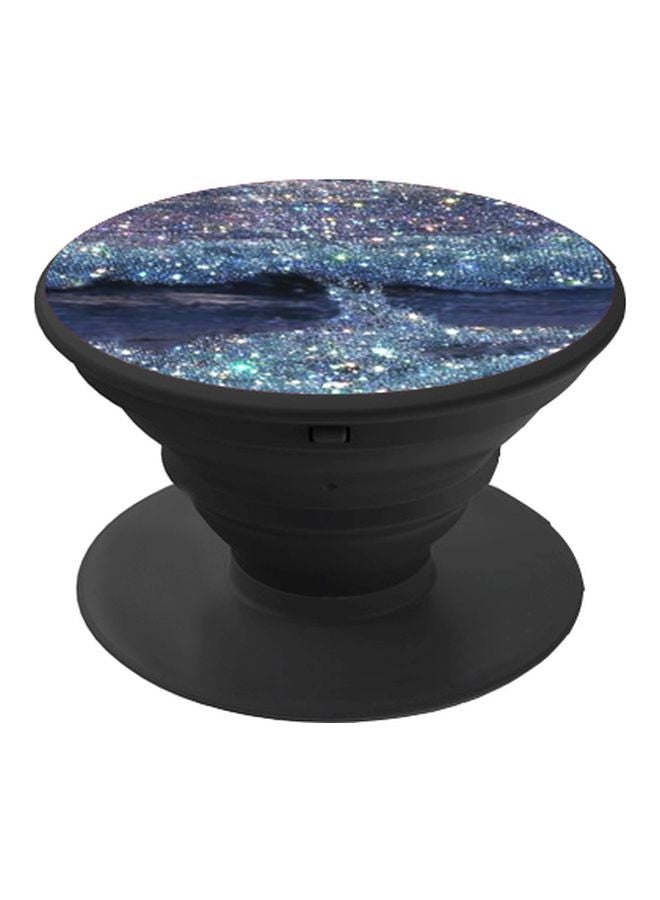 BP Glitter Printed Pop Socket Phone Holder Blue/Black - Image 1