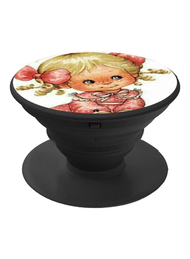 بي بي حامل هاتف بوب سوكيت بطبعة فتاة أبيض/وردي/بيج - Image 1