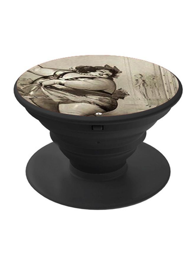 BP Girl Printed Pop Socket Phone Holder Grey/Black - Image 1