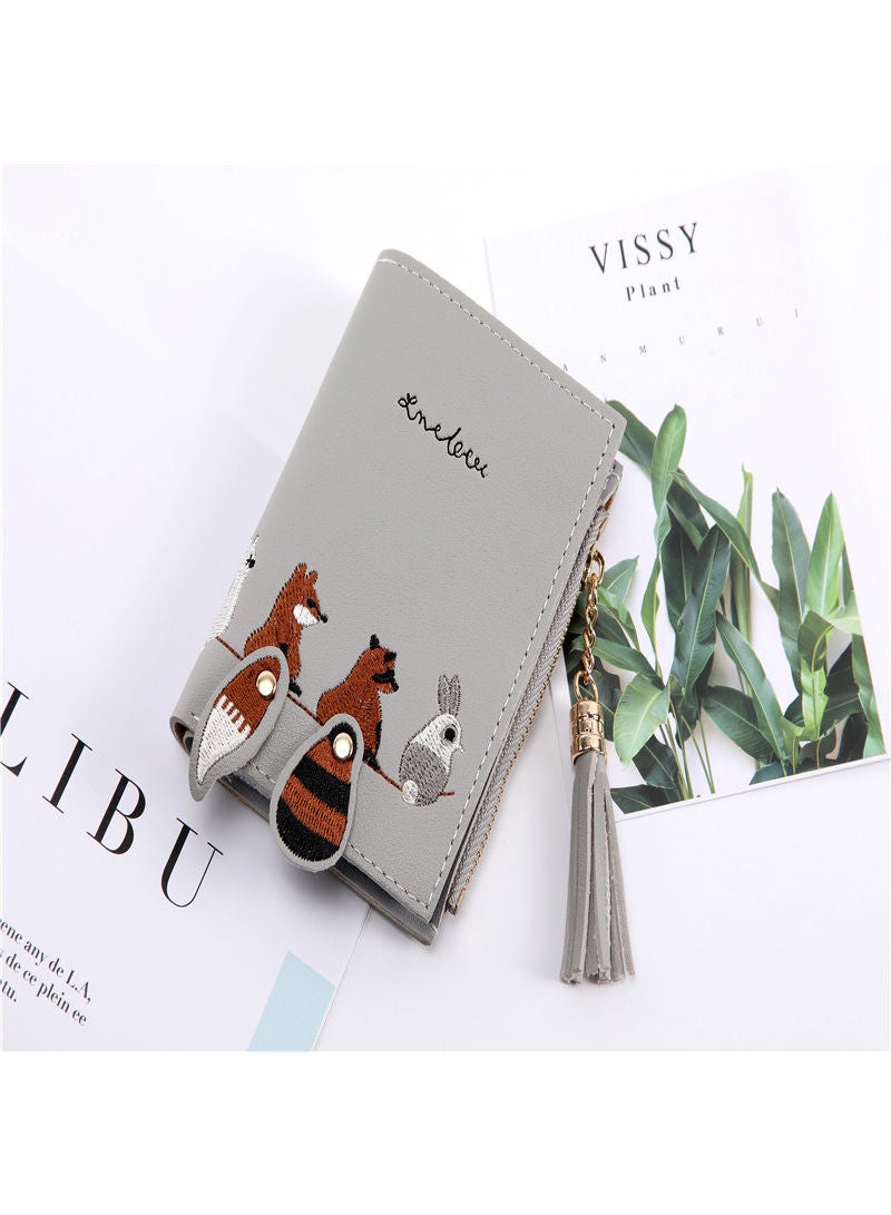 FRIEET - Female Card Coin Holder Wallet Grey - Image 1