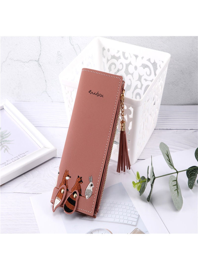 FRIEET Ladies Long Design Fashion Wallet Brown  - Image 3