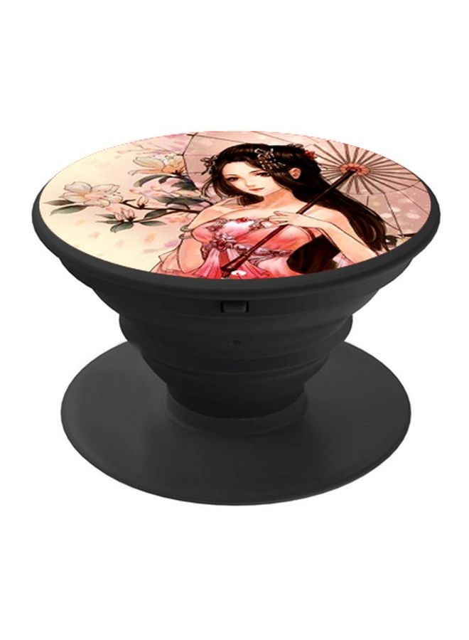 BP Girl Printed Pop Socket Phone Holder Pink/Beige/Black - Image 1