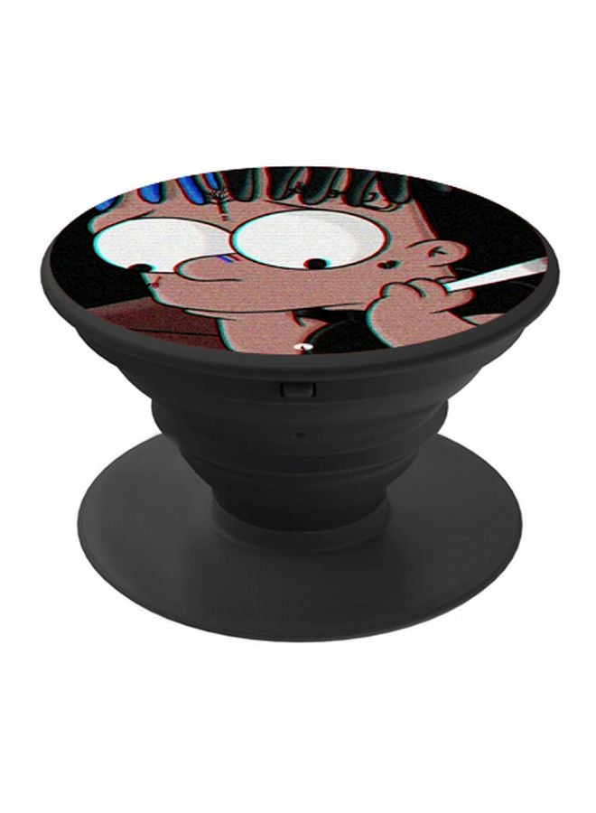 BP Cartoon Printed Pop Socket Phone Holder White/Brown/Black - Image 1